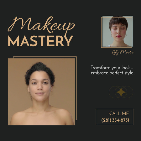 Ontwerpsjabloon van Animated Post van Professioneel Stylist Make-up Service Aanbieding