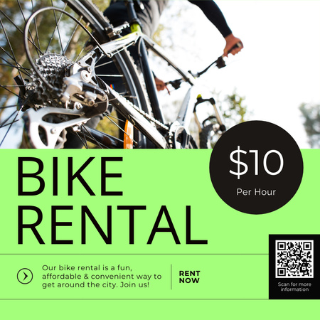 Aluguel de bicicletas turísticas Instagram AD Modelo de Design
