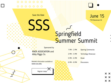 Anúncio do evento Summit com padrão geométrico minimalista Poster 18x24in Horizontal Modelo de Design