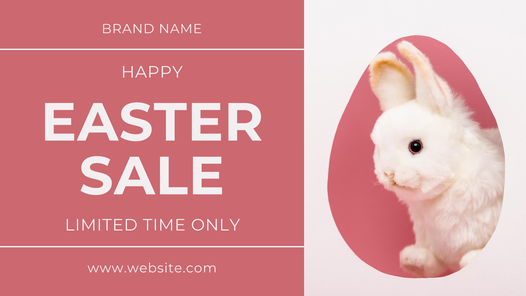 Easter Sale Announcement with Decorative Bunny FB event cover – шаблон для дизайну