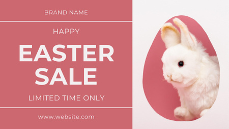 Easter Sale Announcement with Decorative Bunny FB event cover Design Template