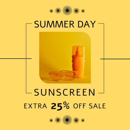 Plantilla de diseño de Sunscreens Sale Yellow Instagram 
