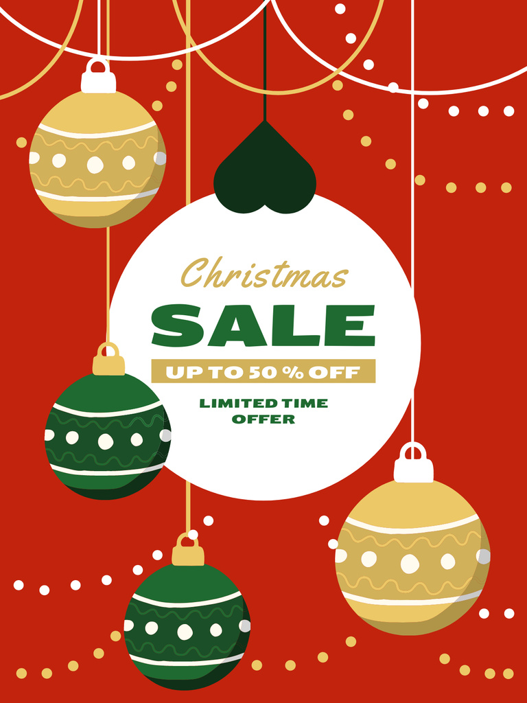 Template di design Christmas Accessories Sale Offer with Christmas Toys Poster US