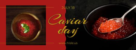 Delicious salmon caviar Day Facebook cover Design Template