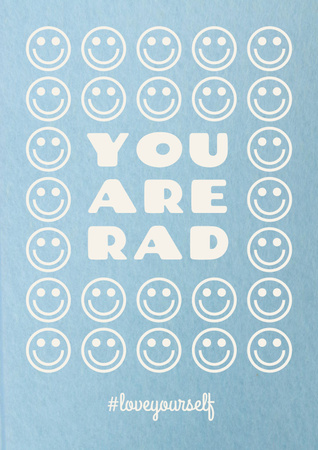 Mental Health Inspiration with Smiley Emoji Poster Design Template