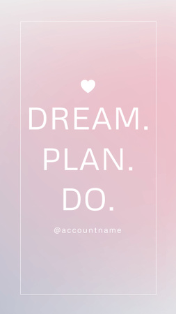 Ontwerpsjabloon van Instagram Story van Motivational Phrase about Dreams on Gradient