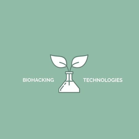 Bio Technologies with Plant in Flask Logo 1080x1080px Tasarım Şablonu