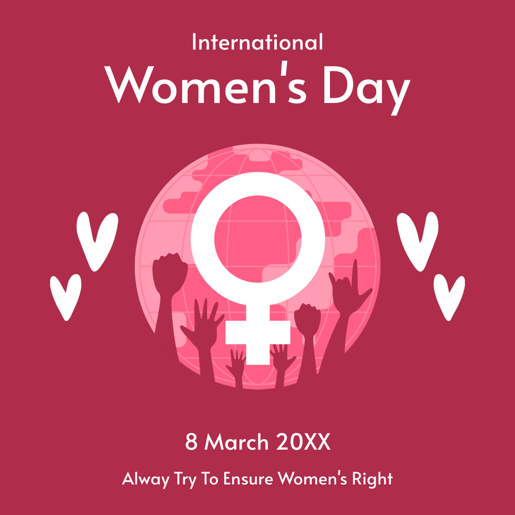 Phrase about Women's Rights in International Women's Day Instagram tervezősablon