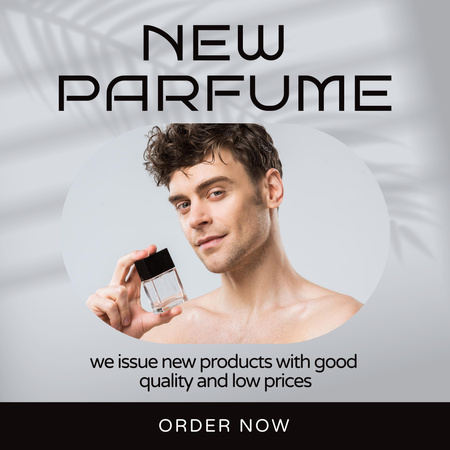 Perfume Ad with  Handsome Man Instagram Šablona návrhu
