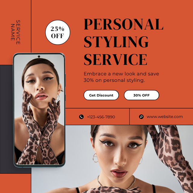 Online and Offline Styling Services Instagramデザインテンプレート