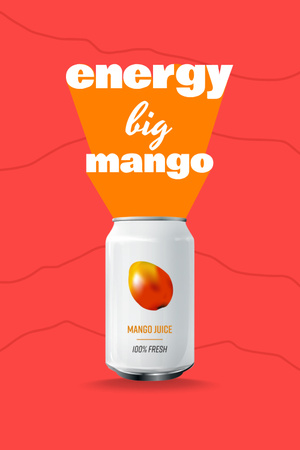 Energetic Mango Juice in Can Pinterest Design Template
