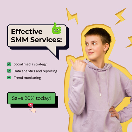 Platilla de diseño Effective SMM Services From Agency At Discounted Rates Animated Post