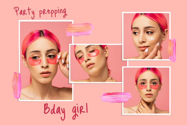 Modèle de visuel Breathtaking Birthday Holiday Celebration In Pink - Mood Board