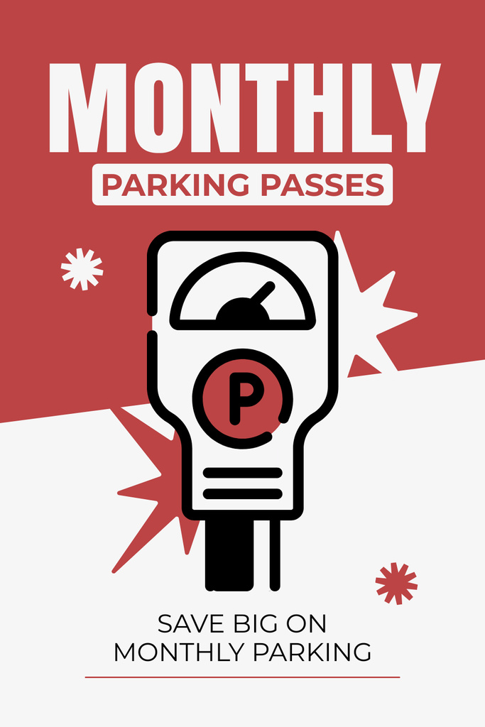 Great Offer for Monthly Parking Pass Pinterest Design Template