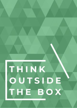 Think outside the box quote on green pattern Invitation tervezősablon