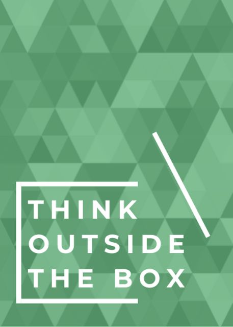 Plantilla de diseño de Think outside the box quote on green pattern Invitation 
