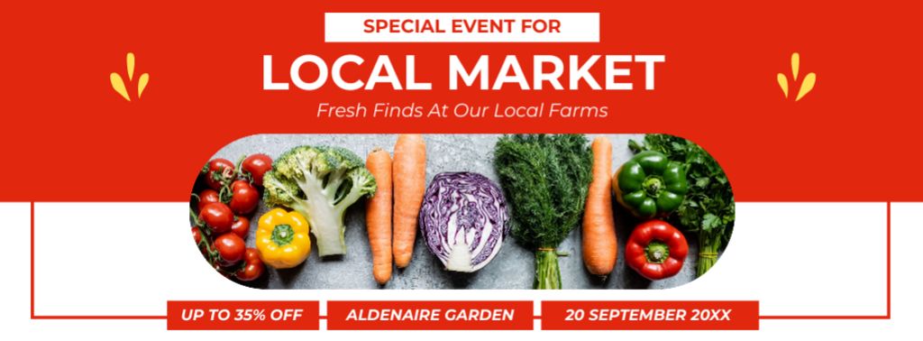 Ontwerpsjabloon van Facebook cover van Hosting a Special Local Vegetable Sale Event