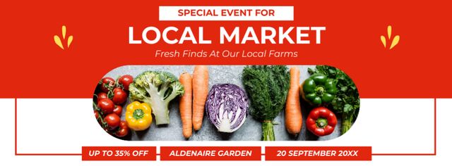Ontwerpsjabloon van Facebook cover van Hosting a Special Local Vegetable Sale Event