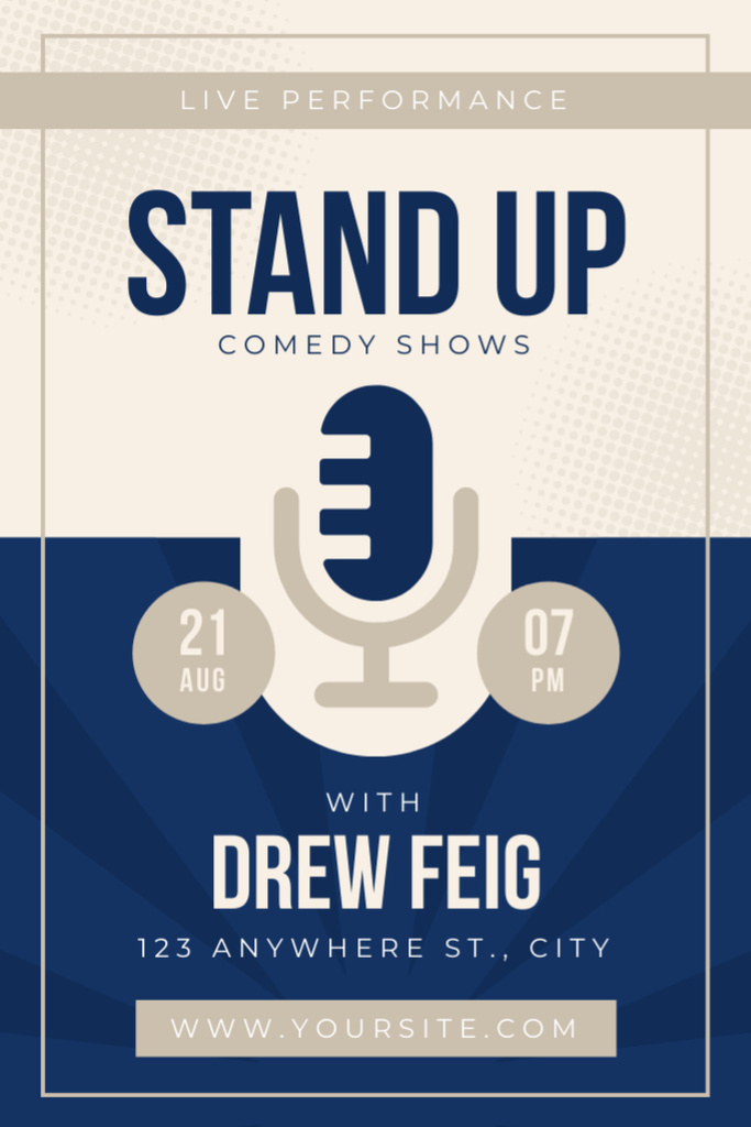 Template di design Advertising Standup Show on Blue Tumblr