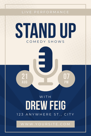 Advertising Standup Show on Blue Tumblr Design Template