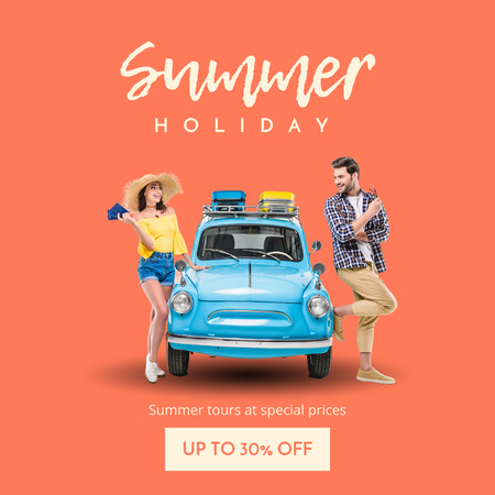Offer Discounts for Summer Tourist Trips Instagram Tasarım Şablonu