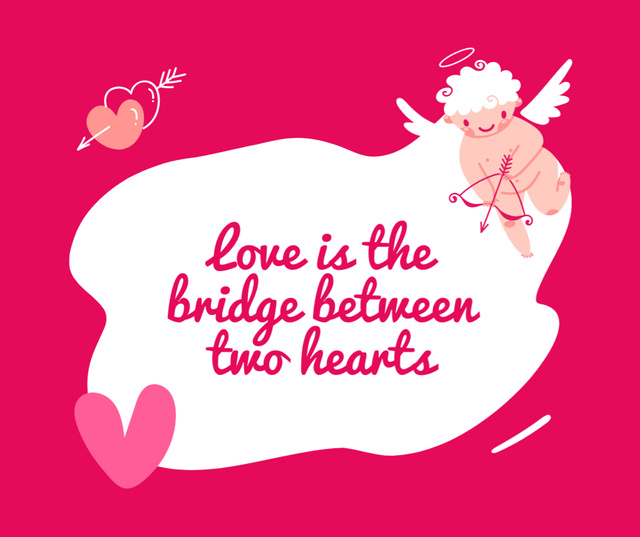Designvorlage Quote about Love with Illustration of Cupids für Facebook