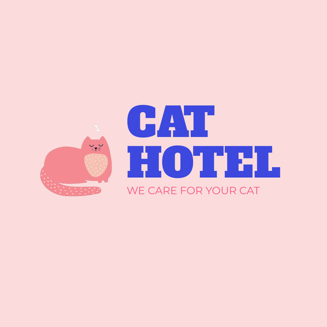 Cat's Hotel Offer Animated Logo tervezősablon