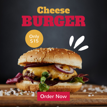 Special Offer of Yummy Cheese Burger Instagram Design Template