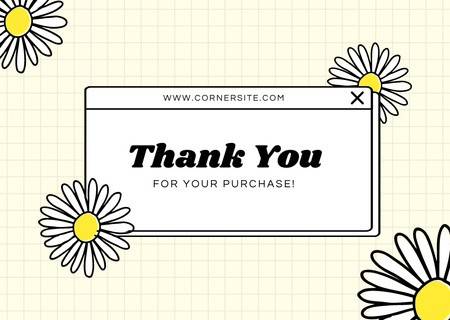 Thank You Message with Chamomile Flowers Card Design Template