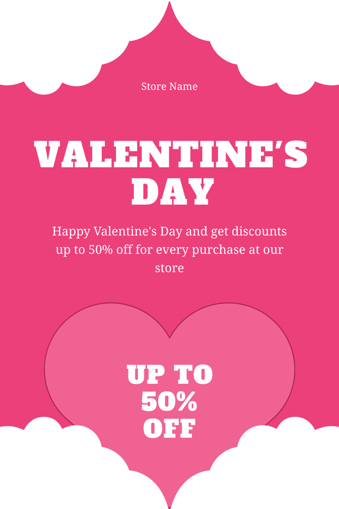 Valentine's Day Special Sale Announcement Pinterest tervezősablon