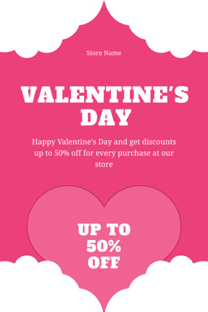 Оголошення про спеціальний розпродаж до Дня Святого Валентина Pinterest – шаблон для дизайну