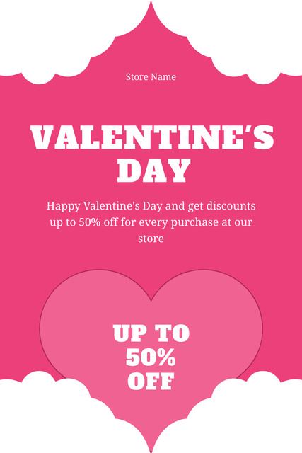 Platilla de diseño Valentine's Day Special Sale Announcement Pinterest