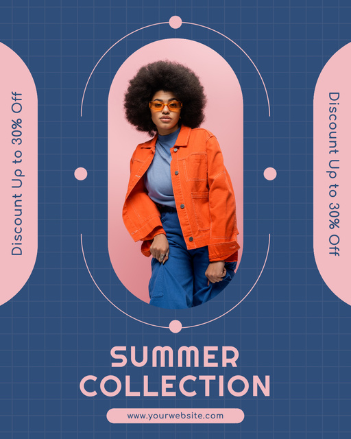 Retro Fashion Collection for Summer Instagram Post Vertical tervezősablon