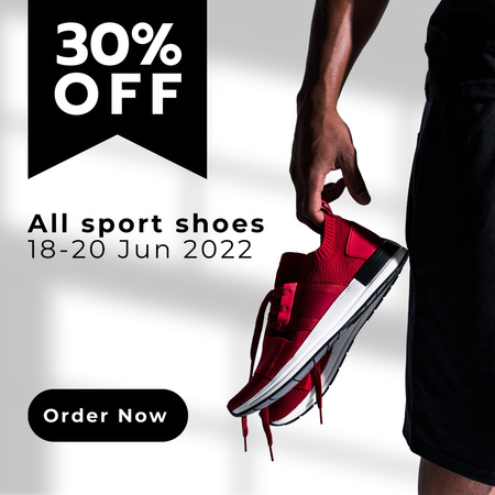 Advertisement for Sport Shoes Instagram tervezősablon