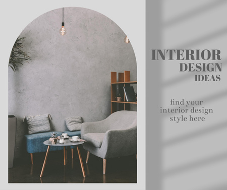 Plantilla de diseño de Ideas de diseño de interiores con una habitación elegante Facebook 