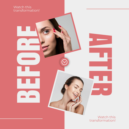 Beauty Transformation With Social Media Trends Instagram Design Template
