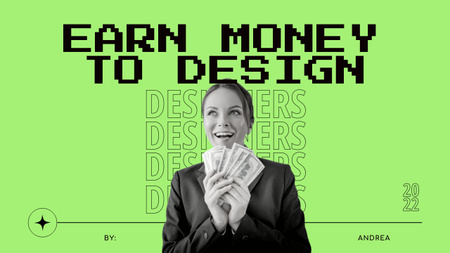 Ontwerpsjabloon van Youtube Thumbnail van Earn Money To Design