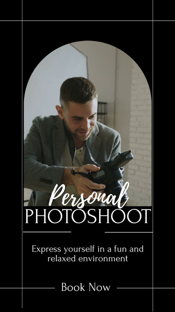 Personal Photoshoot Offer With Booking And Professional Instagram Video Story Šablona návrhu