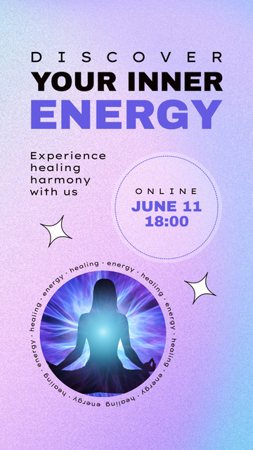 Designvorlage Inner Energy Healing Online Offer für Instagram Video Story