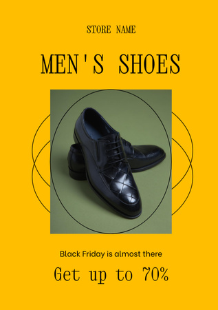 Men's Shoes Sale on Black Friday Flyer A5 Design Template