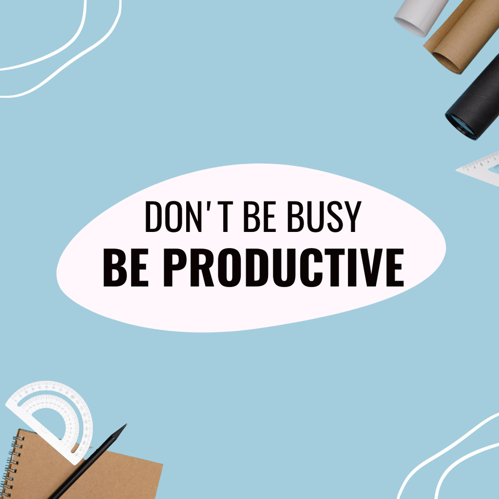 Motivation for Productivity Instagram Tasarım Şablonu