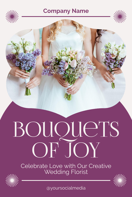 Stylish Wedding Bouquet Offer Pinterest Design Template