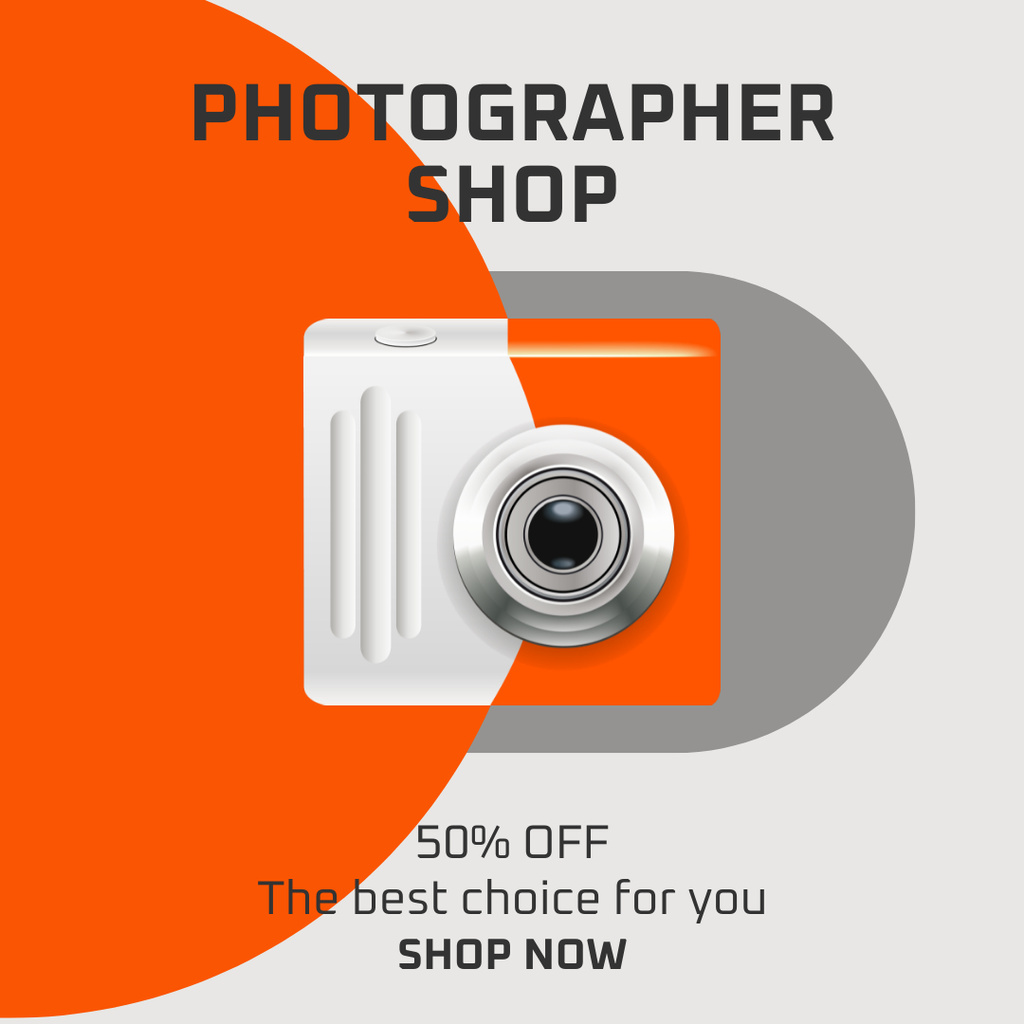 Ontwerpsjabloon van Instagram van Photographer Shop Offer