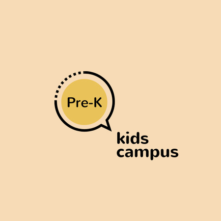 Kids Campus Ad with Speech Bubble Icon Logo 1080x1080pxデザインテンプレート