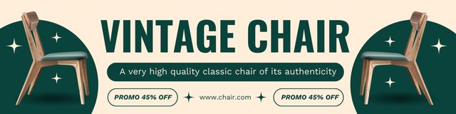 Designvorlage Chic Wooden Chairs With Discount In Antiques Shop für Twitter
