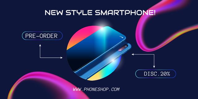 Offers Discounts for Pre-Order Stylish Smartphone Twitter – шаблон для дизайна
