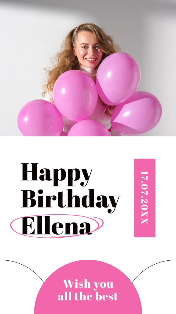 Birthday Celebratory Wishes to Woman Instagram Story Πρότυπο σχεδίασης