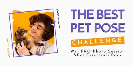 Pro Photo Shoot with Best Posing of Pet Twitter Design Template