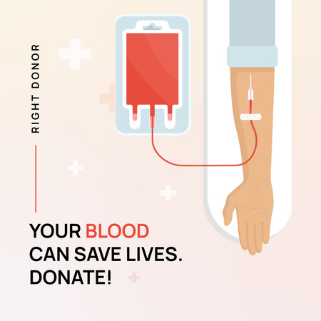 Blood Donation during War in Ukraine Instagram Design Template