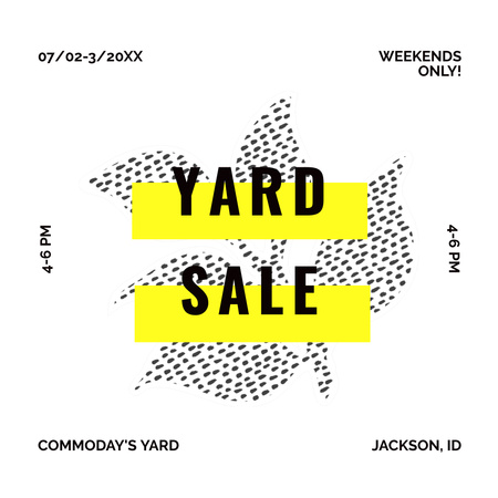 Designvorlage Yard-Sale-Ankündigung auf abstraktem Hintergrund für Instagram